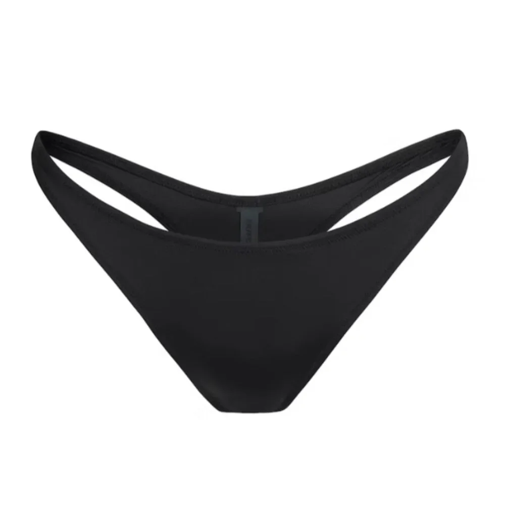 SKIMS Thong Bikini Bottoms NWT in Onyx Black 4X
